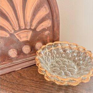 Vintage Glass Thumbprint Bowls